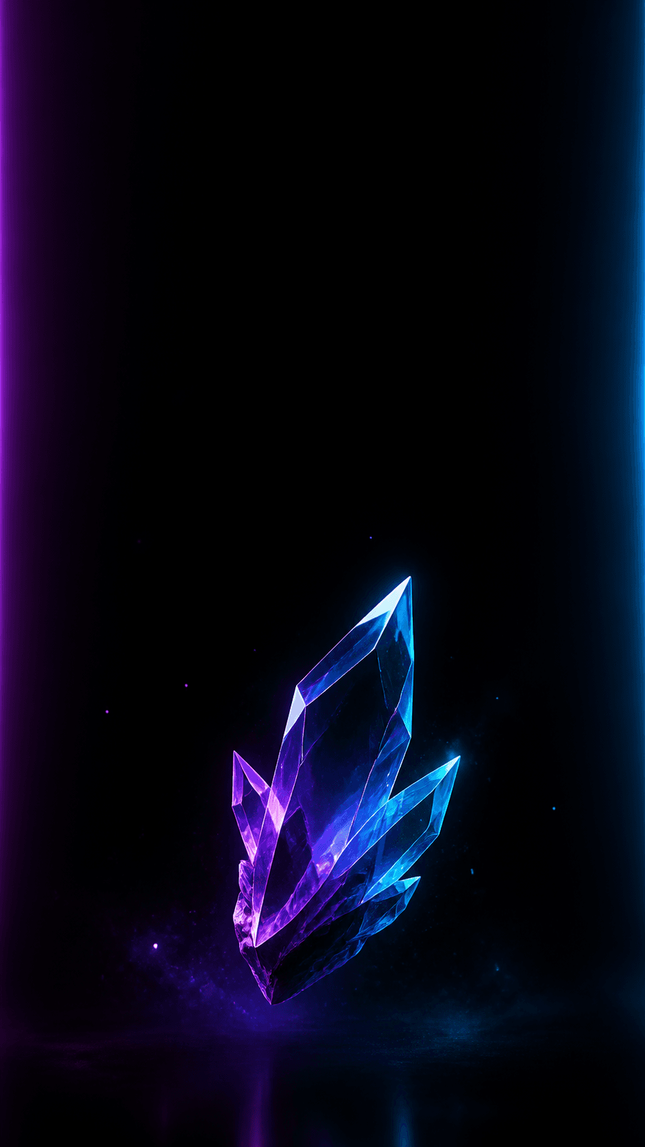 Dark AMOLED wallpaper with quiet space for phone icons