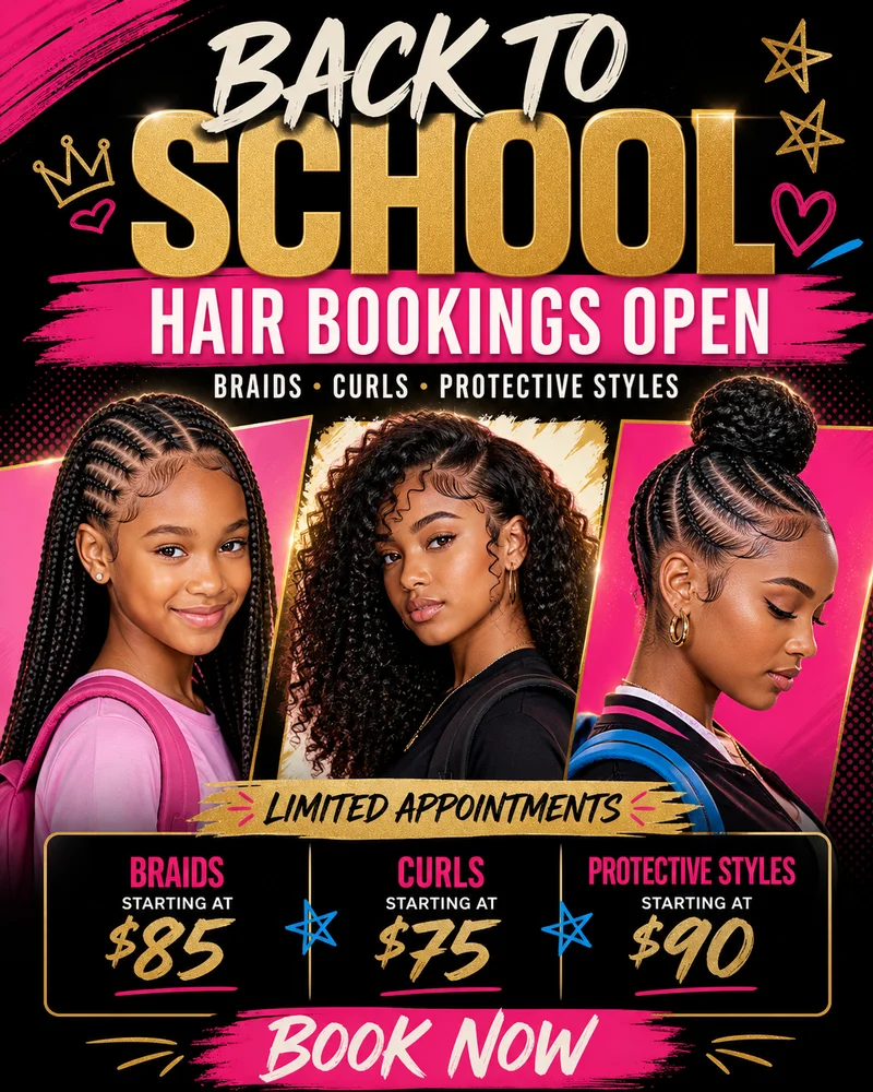 Modelo de Back-to-School Hair Bookings Flyer