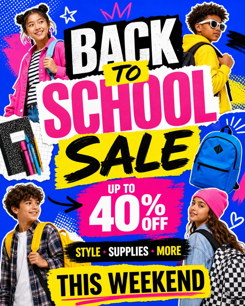 Modelo de Back-to-School Sale Flyer