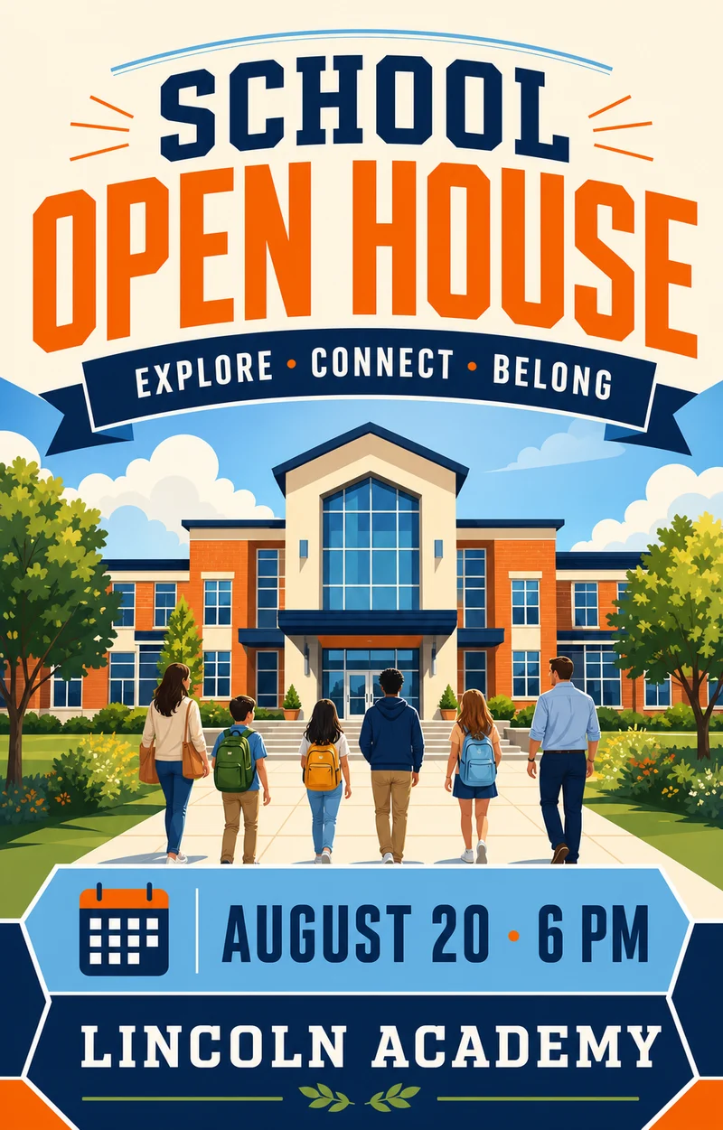 Modelo de School Open House Flyer