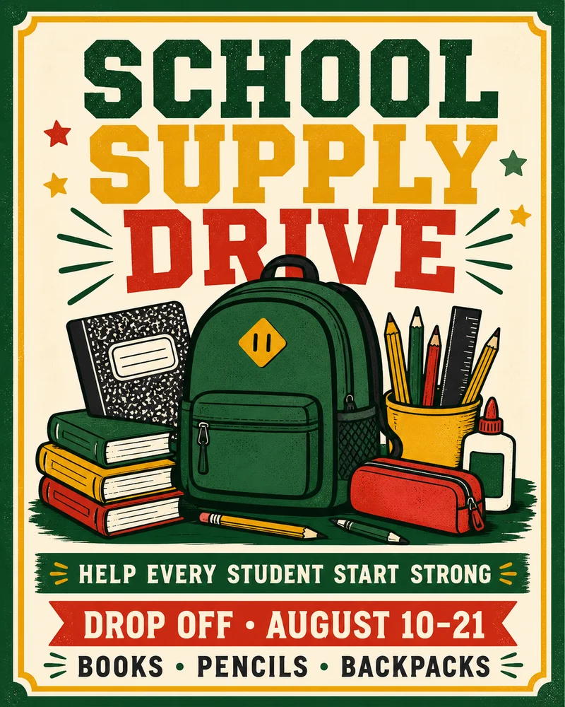 Modelo de School Supply Drive Flyer